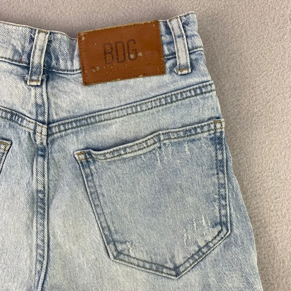 BDG Urban Outfitters Jean Shorts Women 24 Light Wash High Rise Denim Cutoff
